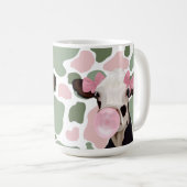 Leuke Girly Pink Bubblegum Blowing Koe Koffiemok (Voorkant rechts)