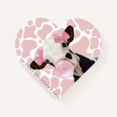 Leuke Girly Pink Bubblegum Blowing Koe Notitieboek (Voorkant)