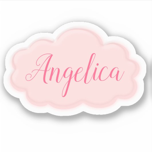 Leuke Girly Pink Cloud Illustratie Voeg Aangepaste Sticker (Voorkant)