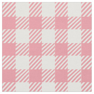 Leuke Girly Pink Gingham Buffalo Plaid Stof