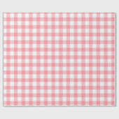 Leuke Girly Pink White Gingham Plaid Cadeaupapier (Vlak)