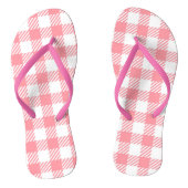 Leuke Girly Pink White Gingham Plaid Teenslippers (Voetbed)