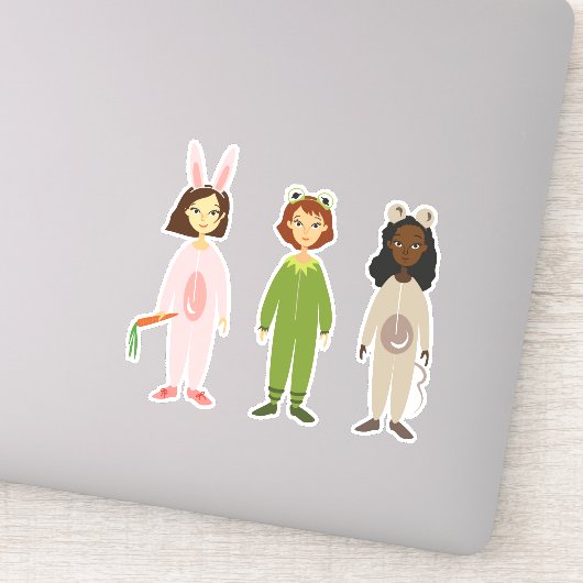 Leuke girly pyjama party meisje kunst sticker (Detail)