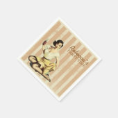 Leuke Girly Retro Pin Up Girl  Party Servet (Hoek)