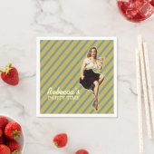 Leuke Girly Retro Pin Up Girl Party Servetten (Insitu)