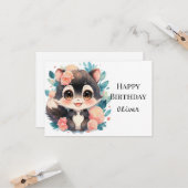Leuke Girly Skunk Verjaardag Kaart (Voorkant / Achterkant in situ)