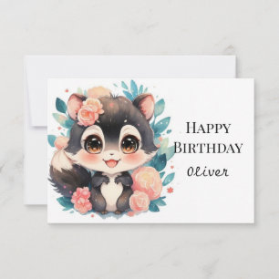 Leuke Girly Skunk Verjaardag Kaart