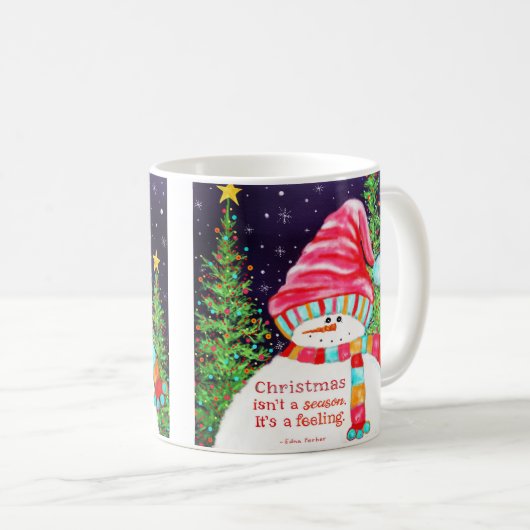 Leuke Girly Sneeuwman Kerstmis Inspirativiteit Koffiemok (Voorkant rechts)