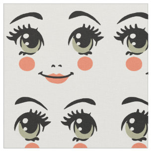 Leuke girly stof pop gezicht kleur kunst illustrat