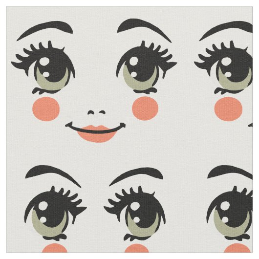 Leuke girly stof pop gezicht kleur kunst illustrat (Close Up)