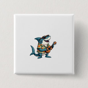 Leuke gitaar spelenT-Shirt Vierkante Button 5,1 Cm