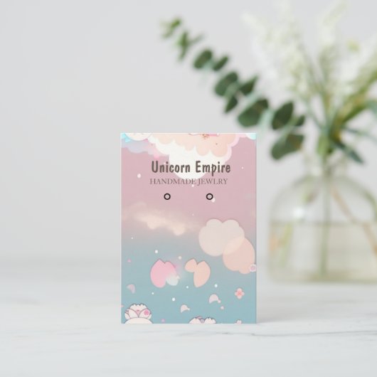Leuke Gladde eenhoorn kleur meisjesoorhouder Visitekaartje (Staand voorkant)