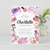 Leuke Glam Make-up Meisjes Pyjama Slumber Spa Verj Kaart (Staand voorkant)