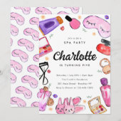 Leuke Glam Make-up Meisjes Pyjama Slumber Spa Verj Kaart (Voorkant / Achterkant)