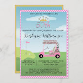 Leuke Glam Vijftig Dames Golfer 50e Verjaardagsfee Kaart (Voorkant / Achterkant)