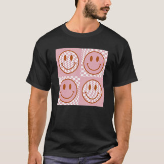 Leuke glimlach geruit patroon Happy Face Trendy R T-shirt