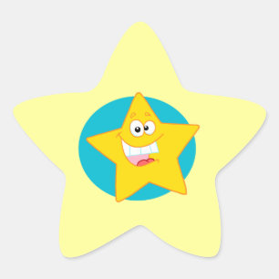 leuke glimlachende cartoon ster sticker