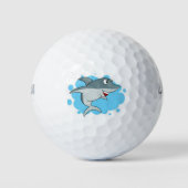Leuke glimlachende haai golfbal golfballen (Voorkant)
