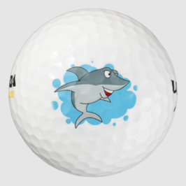 Leuke glimlachende haai golfbal golfballen