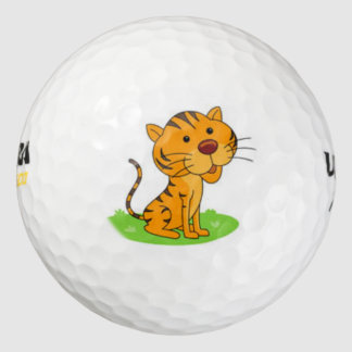 Leuke glimlachende Tiger golfbal Golfballen