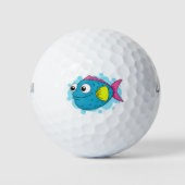 Leuke glimlachende vis golfbal golfballen (Voorkant)
