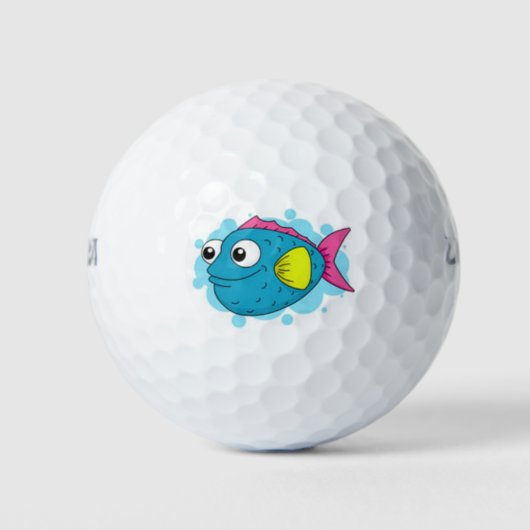 Leuke glimlachende vis golfbal golfballen (Voorkant)