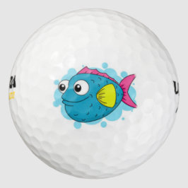 Leuke glimlachende vis golfbal golfballen