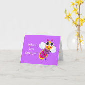 Leuke Glimworm "wat de liefde van I over u" kaart (Gele Bloem)