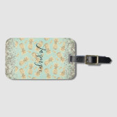 Leuke glinsterende gouden ananassen Persoonlijk   Bagagelabel (Voorkant (horizontaal))