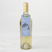 Leuke Glitterige Donkerblauwe Witte Jumping Dolfij Flessenhanger (Op fles)