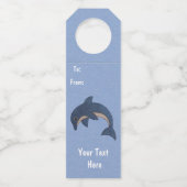 Leuke Glitterige Donkerblauwe Witte Jumping Dolfij Flessenhanger (Voorkant)