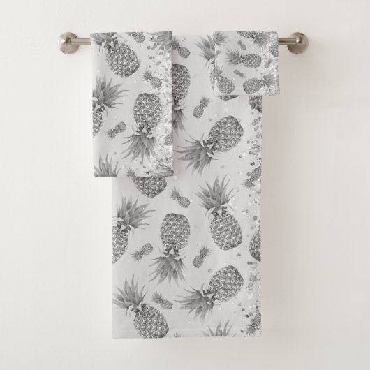 Leuke glitterij zilveren ananas badhanddoek set bad handdoek (Insitu)
