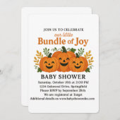 Leuke Glittery Herfst Pumpkin Patch Kaart (Voorkant / Achterkant)