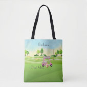 Leuke Glitzy Golf Winkelmand Beste Mama Naam Tote Bag (Voorkant)
