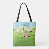 Leuke Glitzy Golf Winkelmand Beste Mama Naam Tote Bag (Achterkant)