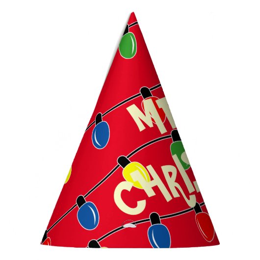 Leuke gloeilampen Kerstfeest papier kegel petten Feesthoedjes (Links)