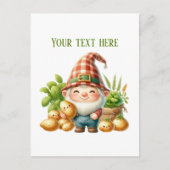 Leuke gnome-aardaappelboer aanpasbaar briefkaart (Voorkant)