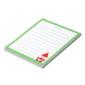 Leuke Gnome met groene Lijst gevoerd Notitieblok (Linkerzijde)