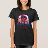 Leuke Gnomen Regenboog Gelukkig 4th van Juli Ameri T-shirt (Voorkant)