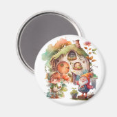 Leuke gnoom en kleine fee magneet (Voorkant / Achterkant)