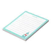 Leuke gnoom met turquoise Lijst gevoerd Notitieblok (Linkerzijde)