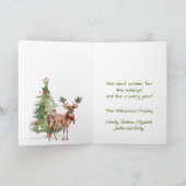 Leuke goed geklede Waterverf rendierboom Kaart (Binnen)