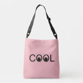 Leuke goede vibes op lichtroze crossbody tas (Achterkant)