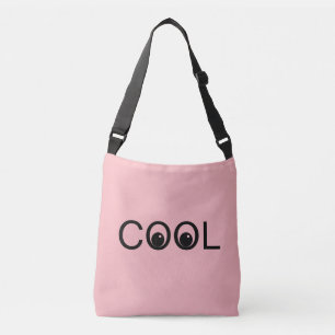 Leuke goede vibes op lichtroze crossbody tas