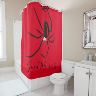 Leuke Goedemorgen Red Back Spider Douchegordijn