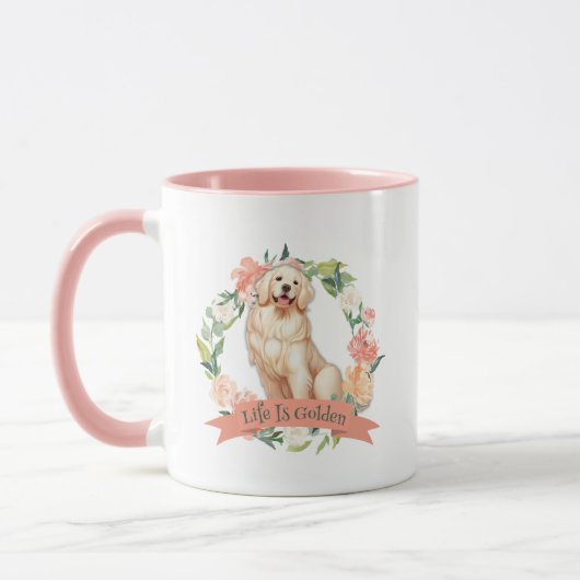 Leuke Golden Retriever dubbelzijdige print Mok (Links)