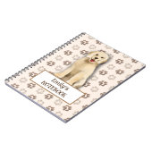 Leuke Golden Retriever hond voetafdruk aanpasbaar Notitieboek (Linkerzijde)