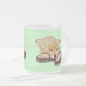 Leuke Golden Retriever Puppy Dog Met Slogan Matglas Koffiemok (Voorkant rechts)
