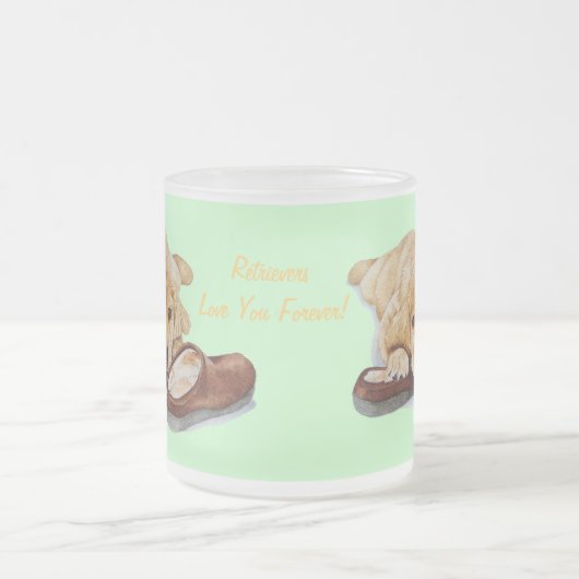 Leuke Golden Retriever Puppy Dog Met Slogan Matglas Koffiemok (Center)