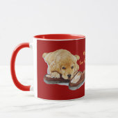 Leuke Golden Retriever Puppy Dog Met Slogan Mok (Links)
